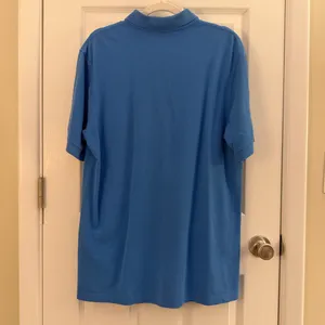 Lands' End Blue Cotton Polo Shirt Large thumbnail 2