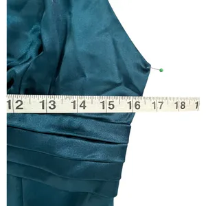 Lulus Maxi Dress XL Teal Blue Satin Gown Divine‎ Entrance Criss Cross Back Slit thumbnail 10