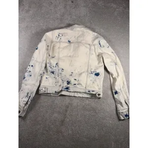 Free People Rumor Denim Jacket Tie Dye Blue Size Med For Women thumbnail 9