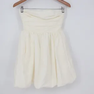 Showpo Shaima White Strapless Pleated Bubble Hem Mini Dress Size 2 NEW thumbnail 2