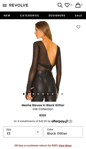 Revolve black Rhinestone Top thumbnail 2