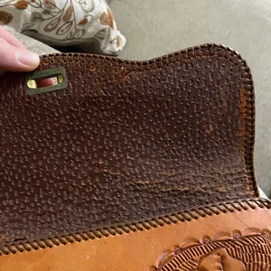 Vintage genuine leather purse clutch thumbnail 4