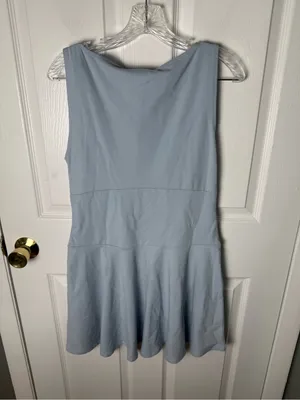 Reformation Mayve Knit Dress in Mineral Blue L thumbnail 4