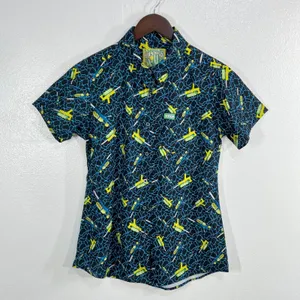 Dixxon Party Soaker 5000 Shirt Womens Small Black Water Gun Print Stretch Casual thumbnail 1