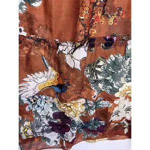 Hemant‎ & Nandita Floral Tiered Dress Women 6 Rust Orange V-Neck Long Sleeve thumbnail 5