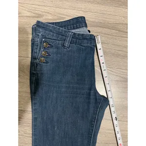 Gap Size 6 28R Women Wide Leg‎ Sailor Jeans Dark Wash Blue Denim Button Detail thumbnail 5