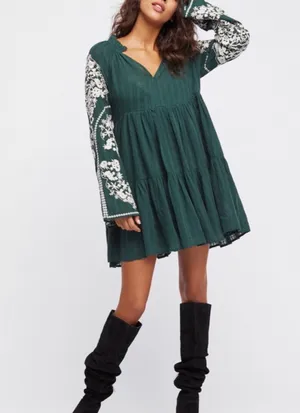 Free People Emerald City Embroidered Sleeve Dress thumbnail 2