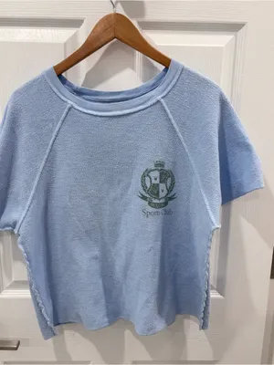 Retrobrand Terry cutoff sweatshirt size Small Blue thumbnail 5