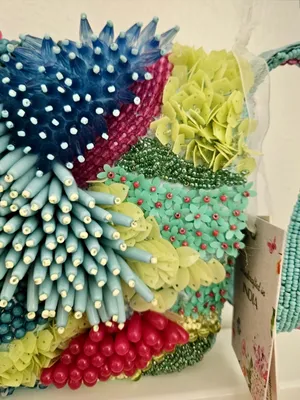 Handcrafted in India Beaded Coastal Coral Reef Shoulder Handbag Purse Teal Aqua thumbnail 15