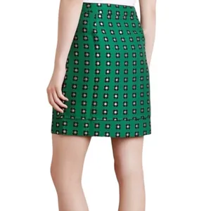 Anthropologie HD in Paris‎ Garden Glimmer Christmas Green Tiered Flower Skirt 4 thumbnail 8