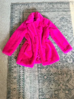 Majorelle Amora hot pink fuschia faux fur oversized coat S thumbnail 3