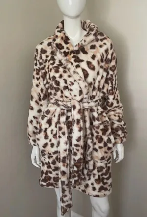 Aerie Animal Print Cozy Plush Robe, Medium thumbnail 16