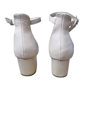 Lulu's Blush and White Block Heel Ankle-Strap Sandals thumbnail 4