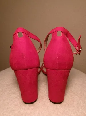Kelly & Katie Red Open-Toe Ankle-Strap Block Heels thumbnail 6