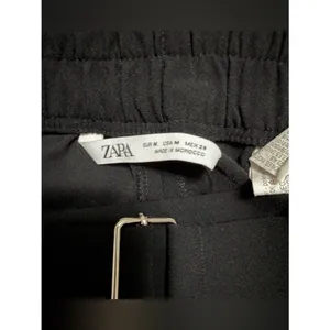 Zara Black Cargo Pants Belted Utility Jogger Snap Ankle Tapered Size M thumbnail 4