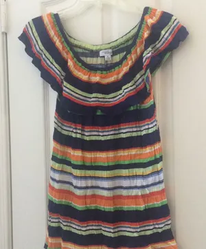 FINAL MARKDOWN Ladies’ indigo Peasant Blouse medium thumbnail 1