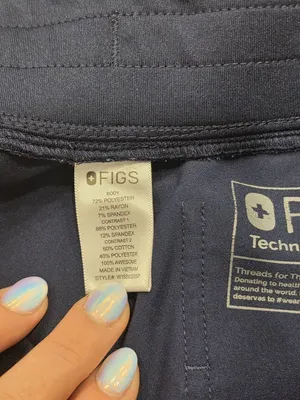 Figs Navy Blue Jogger Scrub Pants XS petite Drawstring Waist Pockets small flaw thumbnail 3