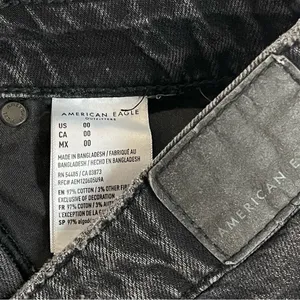 American Eagle Outfitters Black Ripped Jean Shorts Hi-Rise Size 00 Distressed thumbnail 3