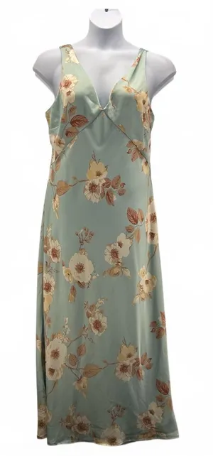 A New Day Y2K Floral Maxi Dress Sage Green Large‎ thumbnail 1