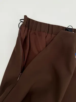 Cider Mini Skirt Womens L Chocolate Brown Mid Rise Split Lined Casual Fall NEW thumbnail 7