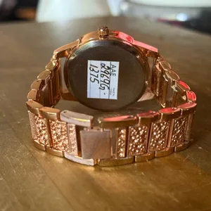 Rose gold iced quartz watch thumbnail 8