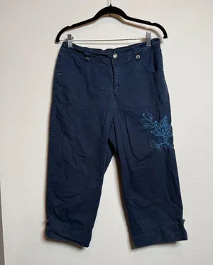 Y2K Navy Blue Cargo Carpri Pants thumbnail 1