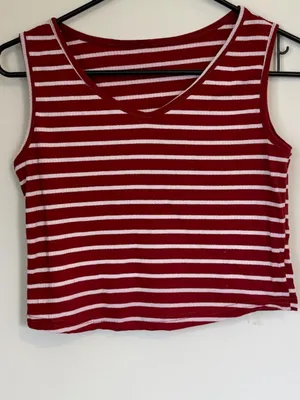 NWT Cupshe Red Striped 3-Piece Pajama Set - Size: Medium thumbnail 4