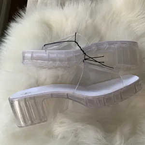 Urban Outfitters Clear Vista Jelly Platform Heeled Sandal Size 9 thumbnail 1