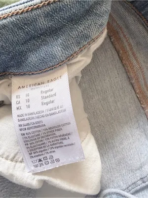 American Eagle Super Hi-Rise Flare Jeans Distressed Patchwork Size 10 Regular thumbnail 6