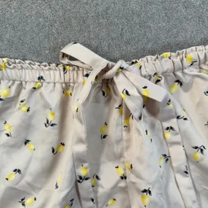 Flora Nikrooz Women's Small Lemon Print Satin Sleepwear Shorts with Lace Trim thumbnail 3