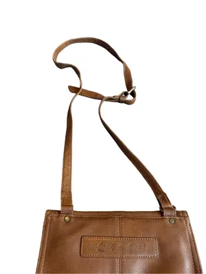 Fossil 75082 Cognac Leather Crossbody Bag Flap Front Purse Snap One Size Women's thumbnail 7