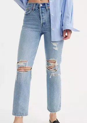 Levi's Premium WEDGIE STRAIGHT FIT WOMEN'S JEANS 34x26 LIght Wash Probably Ok thumbnail 2