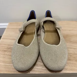 Rothy's The Square Mary Jane Beige Gardenia‎ Shimmer Flats 7.5 thumbnail 6