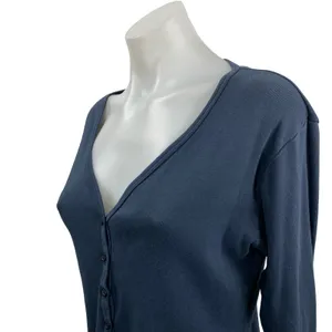 Brandy Melville Paige Blue V Neck Long Sleeve Button Down Cardigan Sweater Top S thumbnail 3