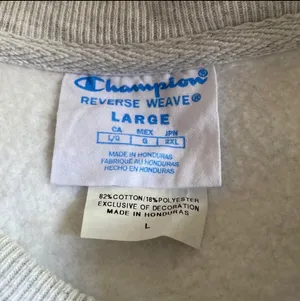Champion reverse weave light grey crewneck thumbnail 3
