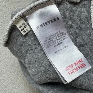 Whistles Light Gray Quilted Crewneck Jumper Size 8 US Medium thumbnail 7