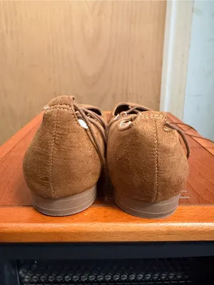 Mossimo Supply Co. Brown Suede Lace-Up Ballet Flats - Pointed Toe Shoes. Size: 6 thumbnail 6