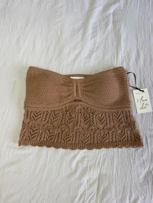 Freshman Brown Crochet Knit Maxi Skirt Set thumbnail 5