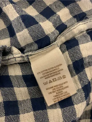 Free People Small Blue White Gingham Plaid Shirt Dress Button Front Boho Casual thumbnail 5
