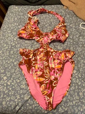 Aerie Monokini Floral Print One Piece Swimsuit - size large thumbnail 2