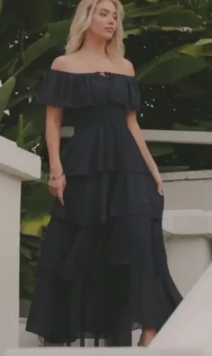 Baltic Born Carina Off Shoulder Black Maxi Dress 3XL Plus Size NWT thumbnail 1