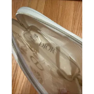 Christian Dior limited edition mesh embroidered floral top zip makeup bag case NIB thumbnail 5