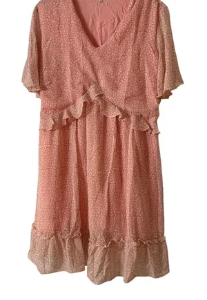 Pink floral‎ dress with ruffles Woman's Size XL thumbnail 1