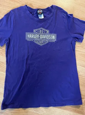Harley Davidson Logo Graphic Print Biker Style Fitted Tee. Size‎ XL thumbnail 1
