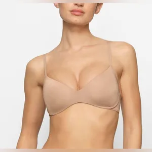 NWT SKIMS Wireless Form Push-Up Plunge Bra - Clay thumbnail 1