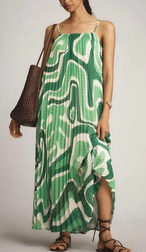 Farm Rio Square Neck Pleated A-Line Maxi Dress, Size M thumbnail 1