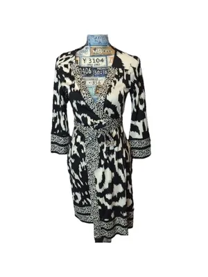 Diane von furstenberg animal print wrap dress size 4 thumbnail 2