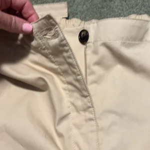 Zara beige hi waist adjustable flat front Shorts thumbnail 11