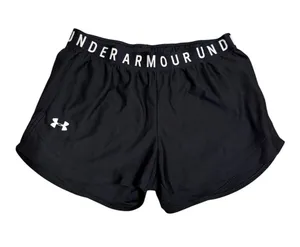 Under Armour | Black Athletic Shorts with Logo Waistband thumbnail 1