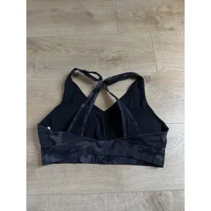 Zyia Active Camo adjustable mesh sports bra gray black padded size L thumbnail 7